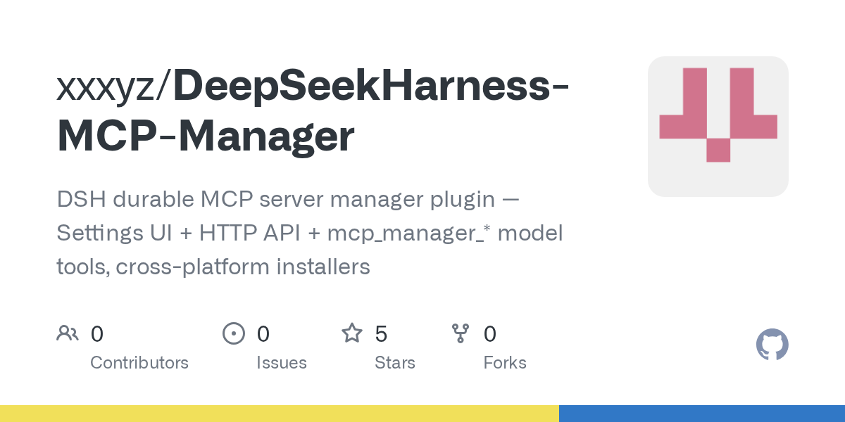 xxxyz/DeepSeekHarness-MCP-Manager Screenshot preview