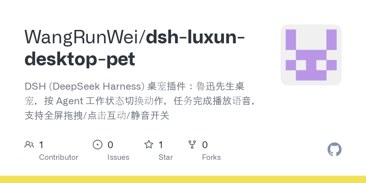 WangRunWei/dsh-luxun-desktop-pet Screenshot preview