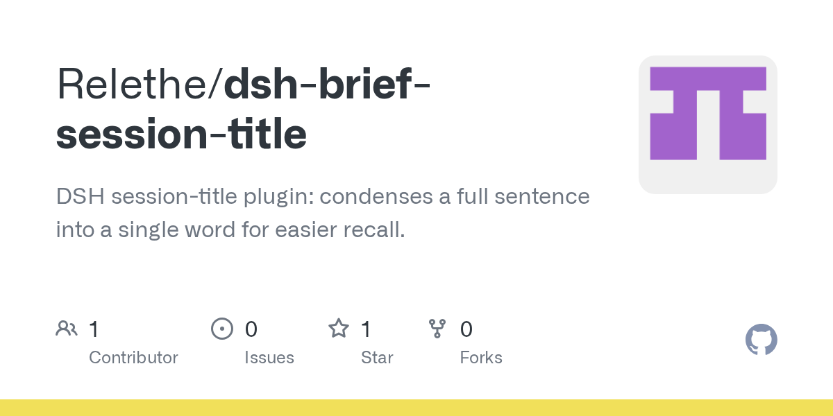Relethe/dsh-brief-session-title Screenshot preview