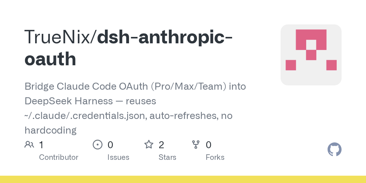 TrueNix/dsh-anthropic-oauth Screenshot preview