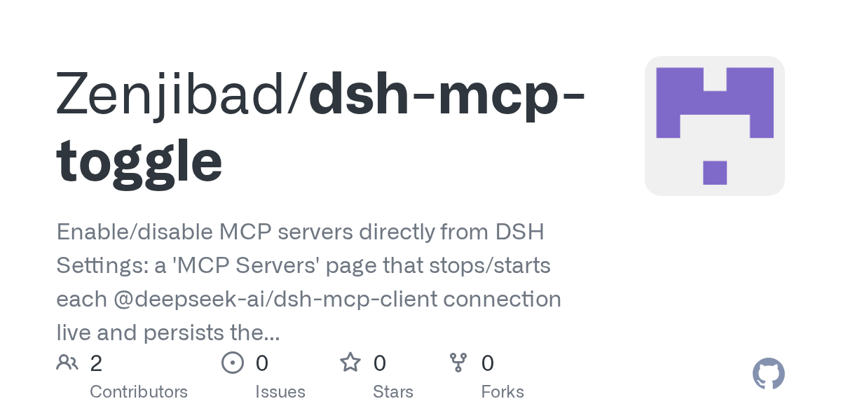 Zenjibad/dsh-mcp-toggle Screenshot preview