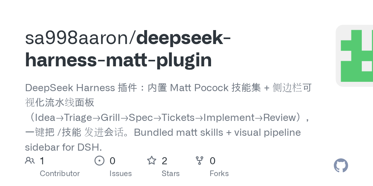 sa998aaron/deepseek-harness-matt-plugin Screenshot preview