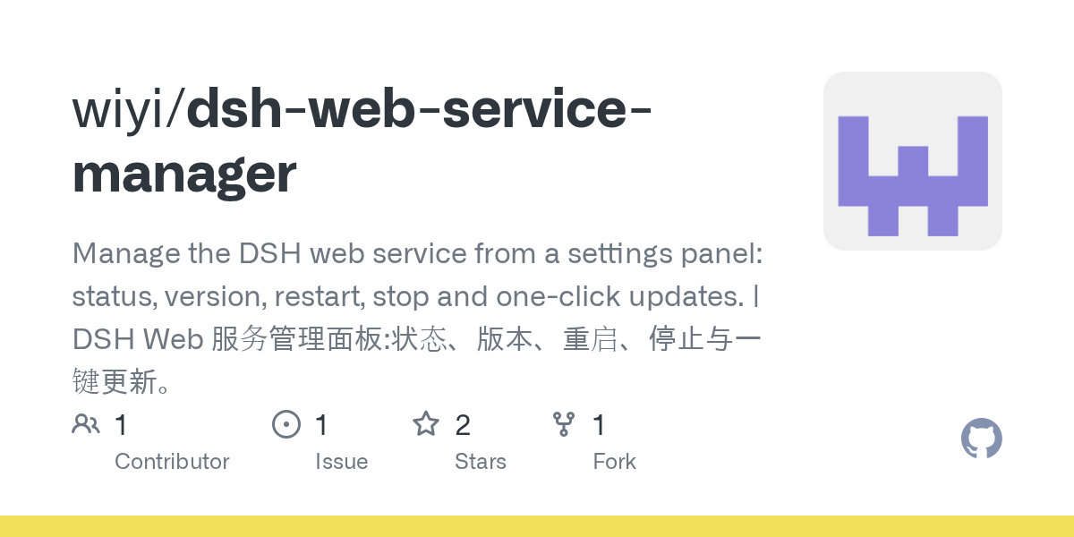 wiyi/dsh-web-service-manager Screenshot preview