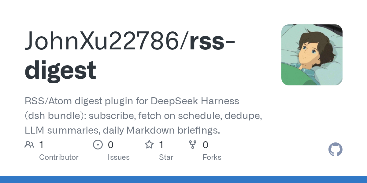 JohnXu22786/rss-digest Screenshot preview
