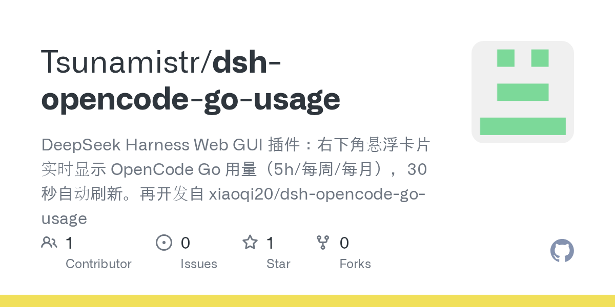 Tsunamistr/dsh-opencode-go-usage Screenshot preview