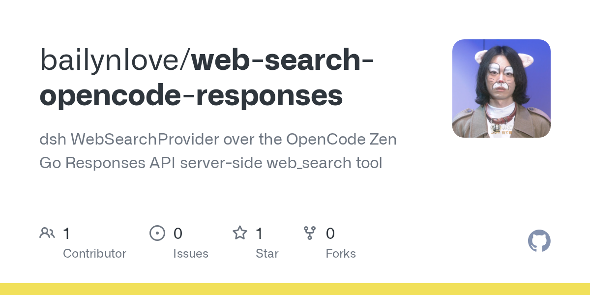 bailynlove/web-search-opencode-responses Screenshot preview