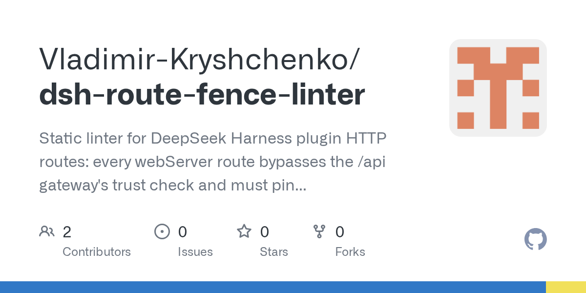 Vladimir-Kryshchenko/dsh-route-fence-linter Screenshot preview