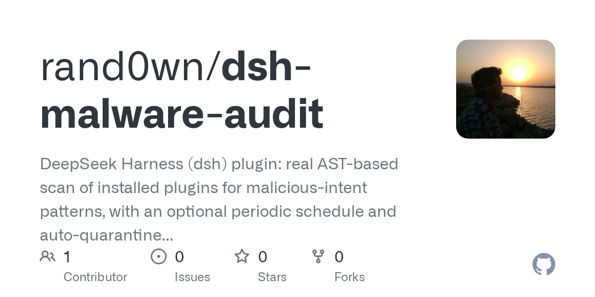 rand0wn/dsh-malware-audit Screenshot preview