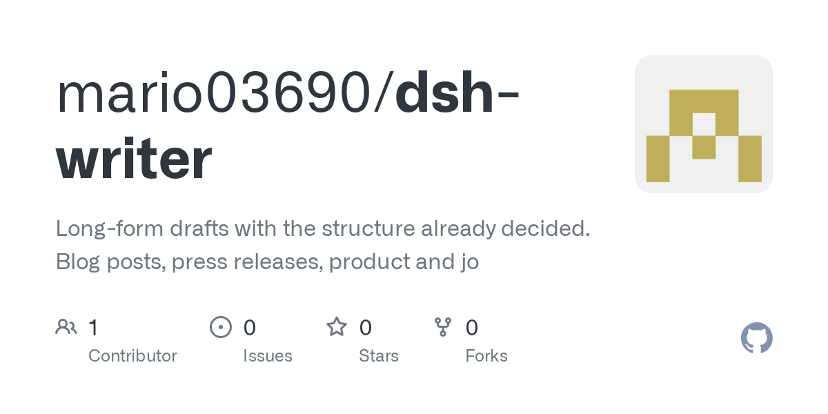 mario03690/dsh-writer Screenshot preview