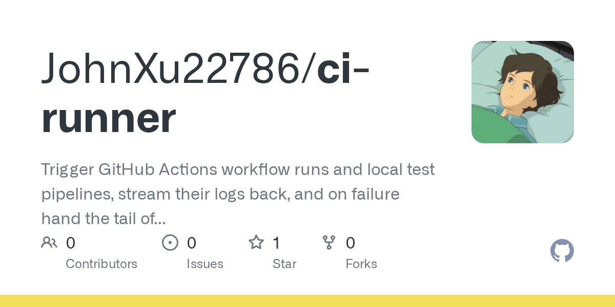 JohnXu22786/ci-runner Screenshot preview