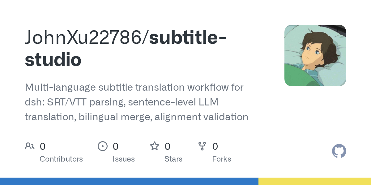 JohnXu22786/subtitle-studio Screenshot preview