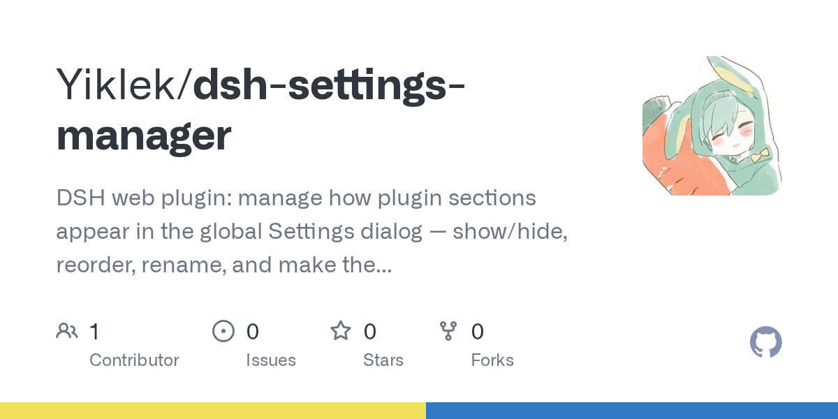 Yiklek/dsh-settings-manager Screenshot preview