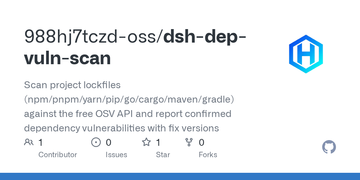 988hj7tczd-oss/dsh-dep-vuln-scan Screenshot preview