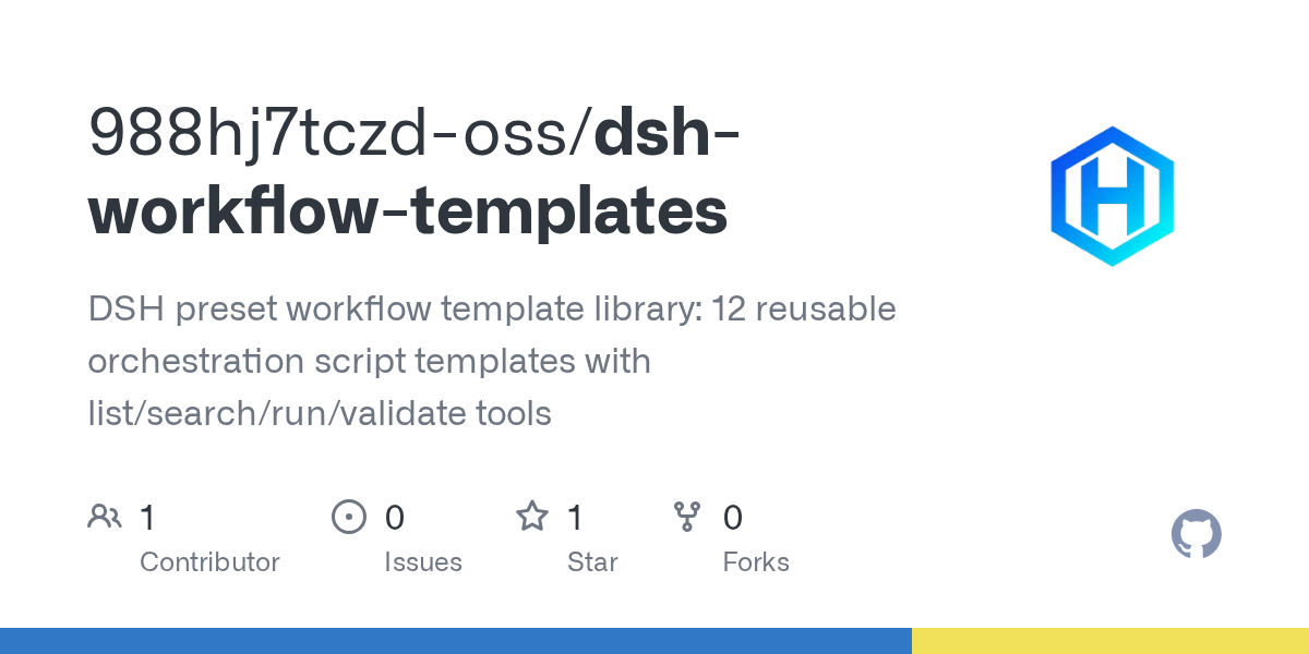 988hj7tczd-oss/dsh-workflow-templates Screenshot preview