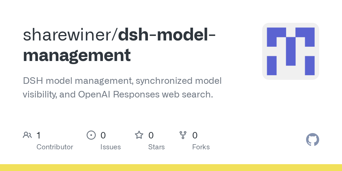 sharewiner/dsh-model-management Screenshot preview
