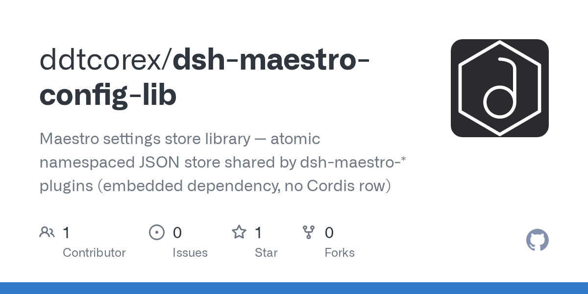 ddtcorex/dsh-maestro-config-lib Screenshot preview