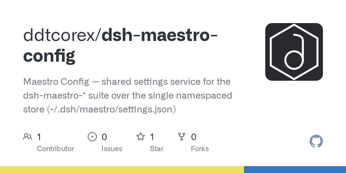 ddtcorex/dsh-maestro-config Screenshot preview