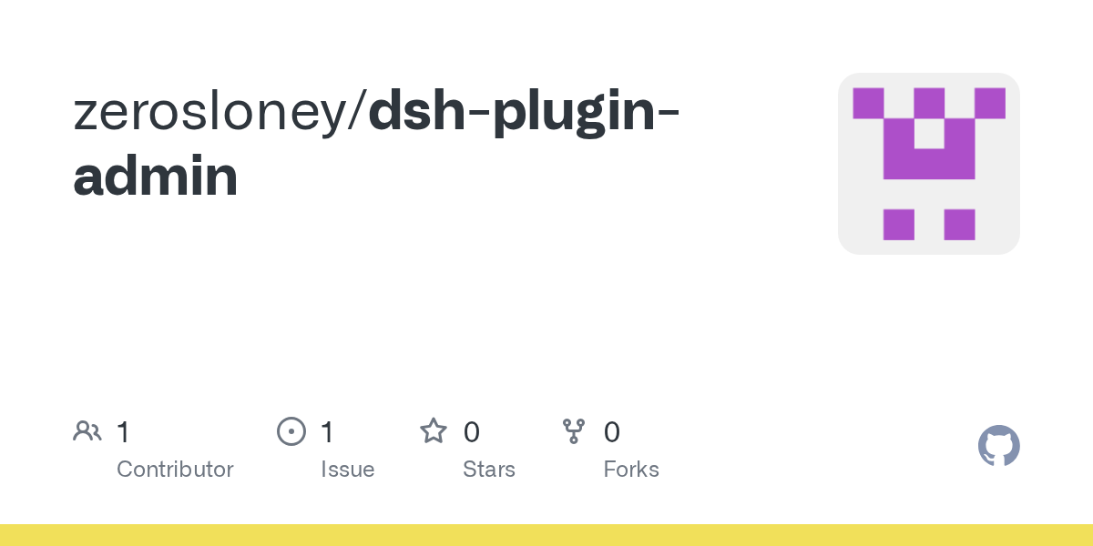 zerosloney/dsh-plugin-admin Screenshot preview