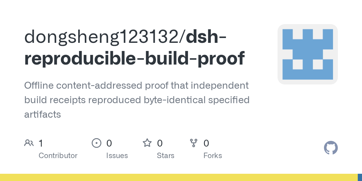 dongsheng123132/dsh-reproducible-build-proof Screenshot preview