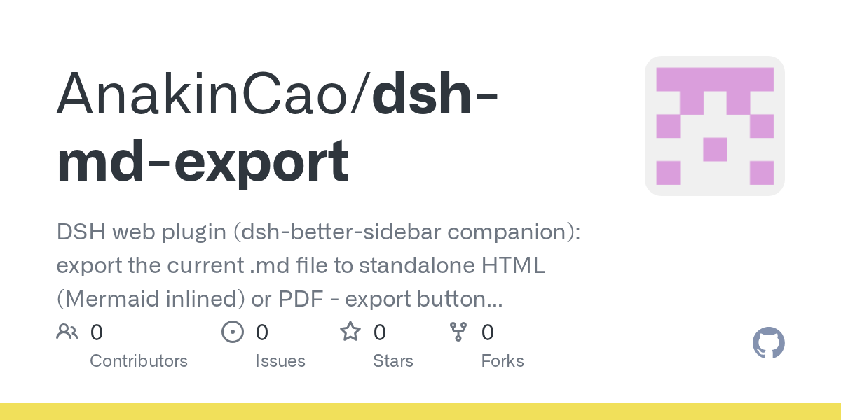 AnakinCao/dsh-md-export Screenshot preview
