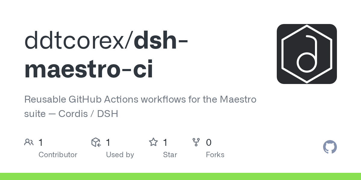ddtcorex/dsh-maestro-ci Screenshot preview