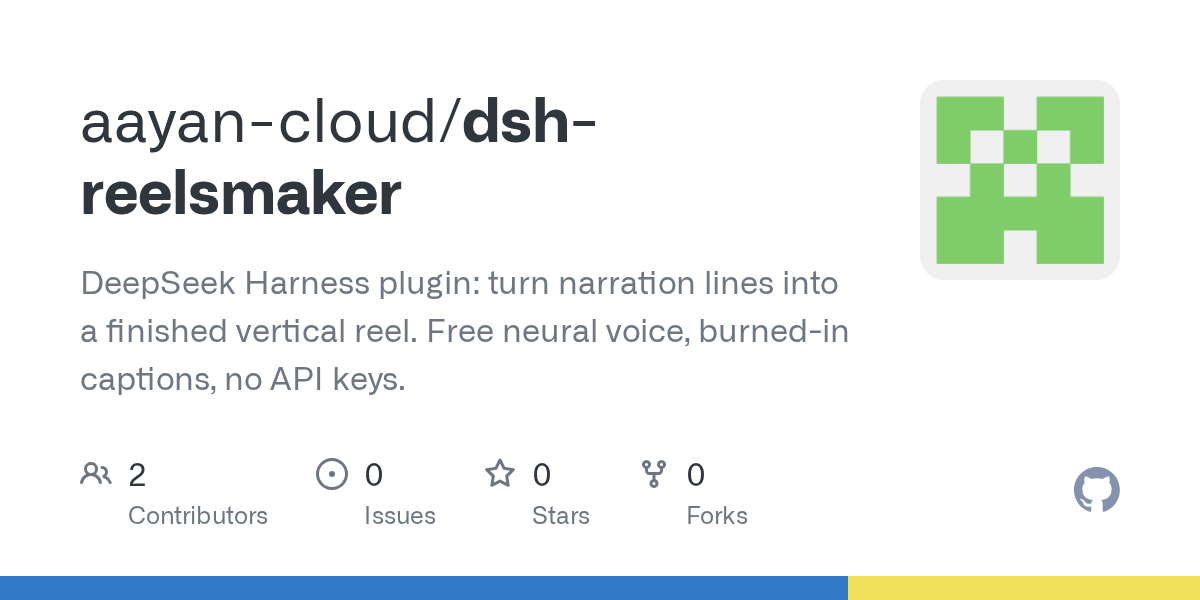 aayan-cloud/dsh-reelsmaker Screenshot preview