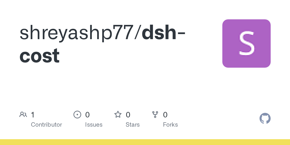 shreyashp77/dsh-cost Screenshot preview
