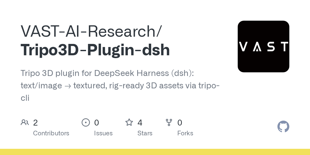VAST-AI-Research/Tripo3D-Plugin-dsh Screenshot preview