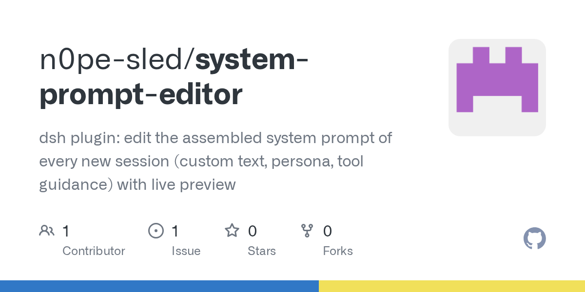 n0pe-sled/system-prompt-editor Screenshot preview