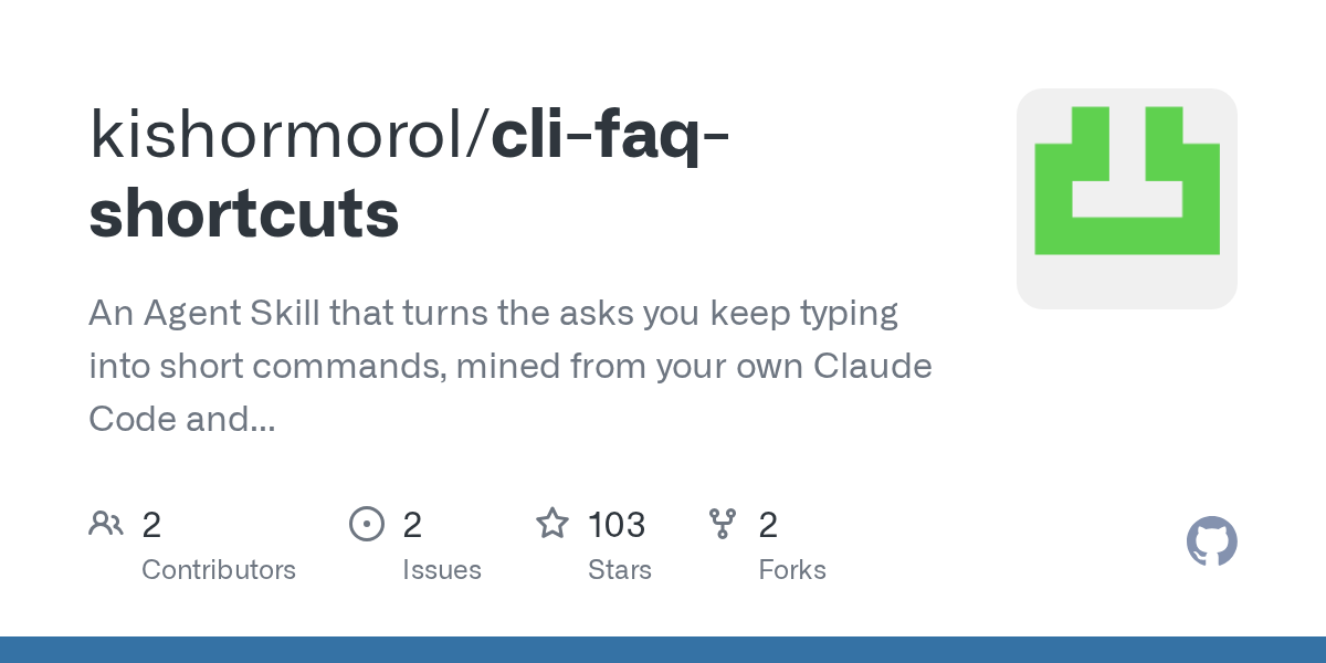 kishormorol/cli-faq-shortcuts Screenshot preview