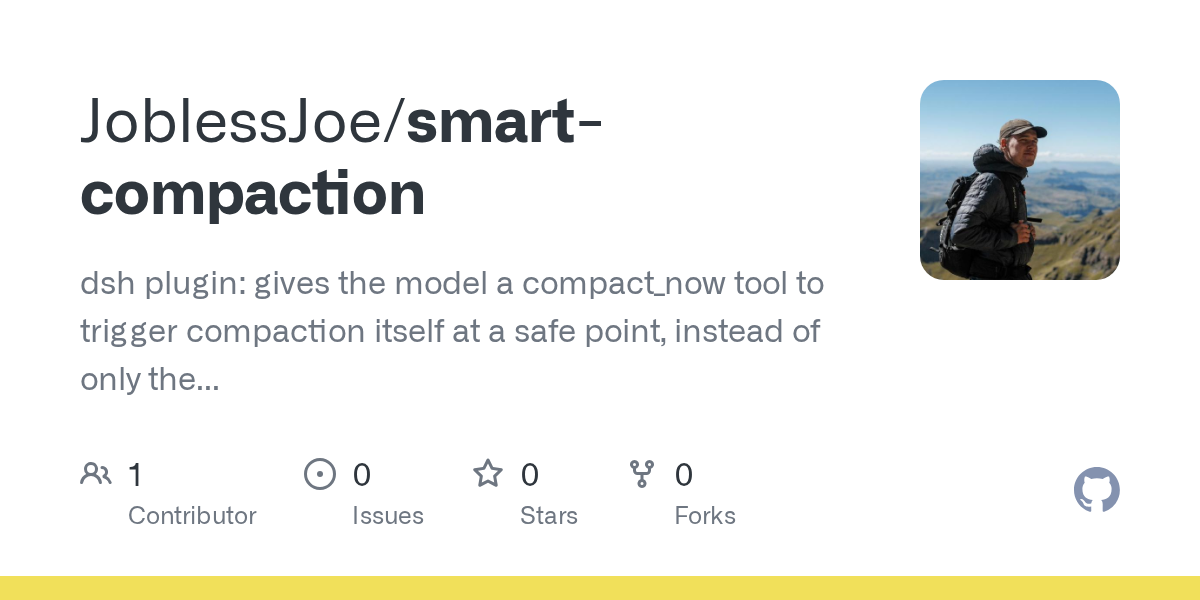 JoblessJoe/smart-compaction Screenshot preview