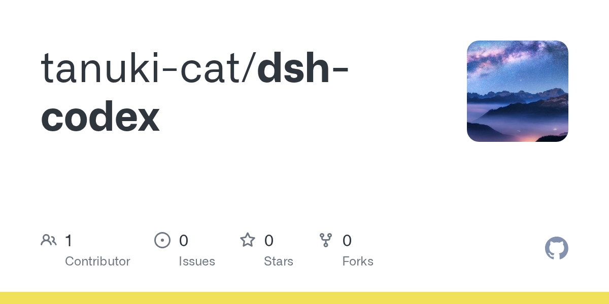tanuki-cat/dsh-codex Screenshot preview