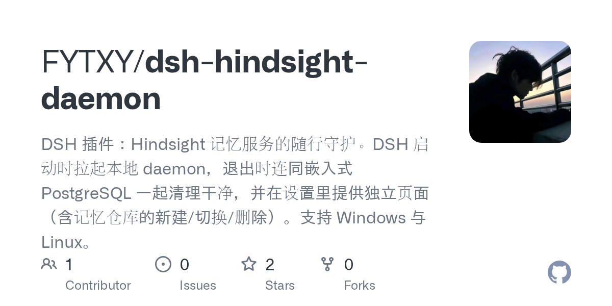 FYTXY/dsh-hindsight-daemon Screenshot preview