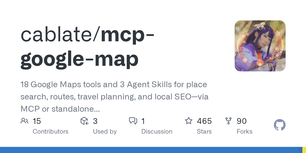 cablate/mcp-google-map Screenshot preview